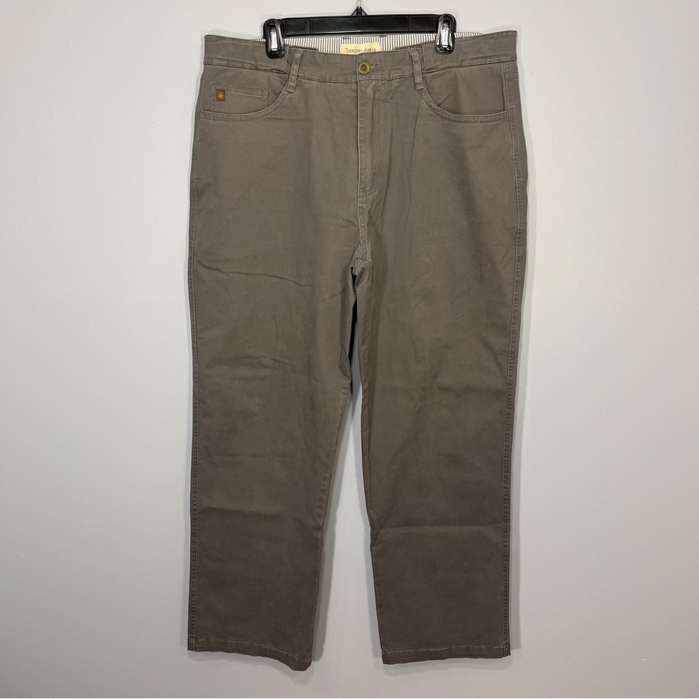 Territory Ahead Pants Mens 38 Gray Outdoor Casual Chino Stretch Straight Leg
